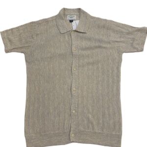 American Eagle Outfitters Light Tan Short Sleeve Cardigan